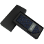 Dark Navy Men's Silk Necktie with Brown Pattern