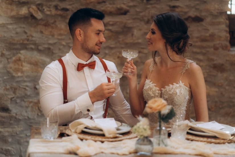 Cihlové pánské kšandy s motýlkem