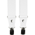 White Men's Wide Suspenders with White Genuine Leather