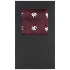 Bordeaux Men's Pocket Square BULLDOGS