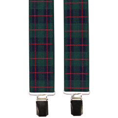 Zelené kárované pánské široké kšandy