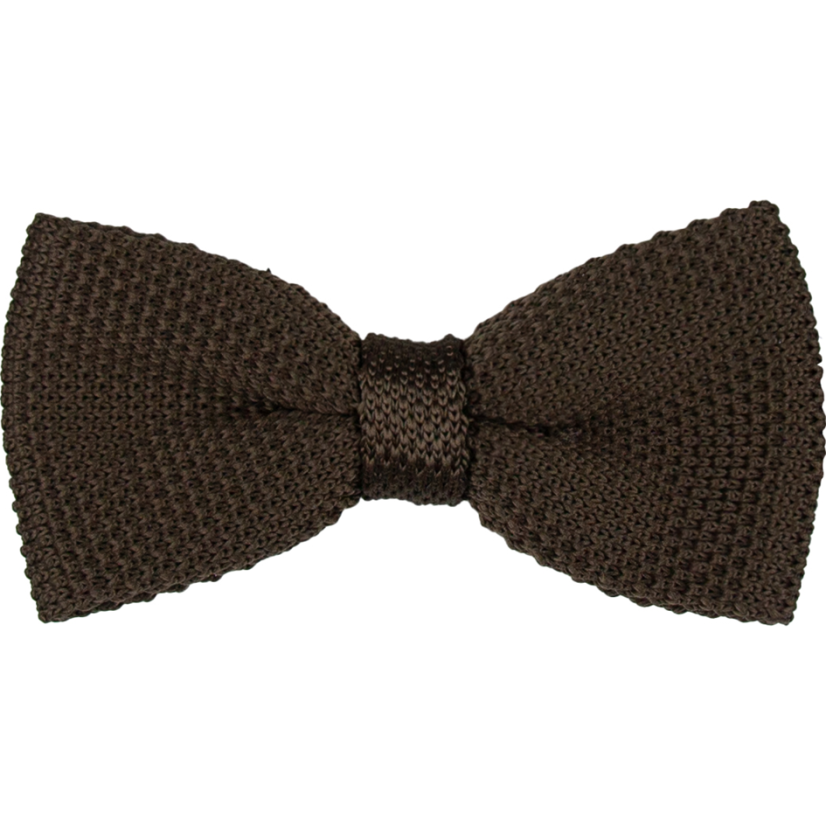 Hnědý pánský pletený motýlek