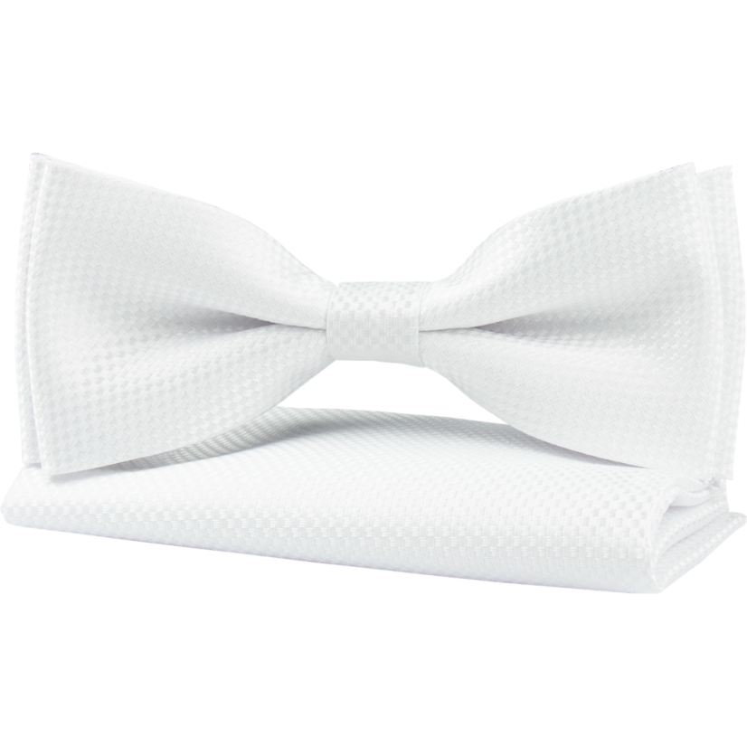 Bílý pánský motýlek s jemnou strukturou