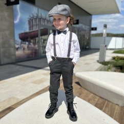 Tmavě šedý dětský motýlek matný