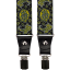 Black Men's Wide Suspenders with Paisley Pattern and Genuine Black Leather