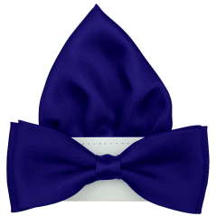 Královsky modrý pánský motýlek matný s kapesníčkem