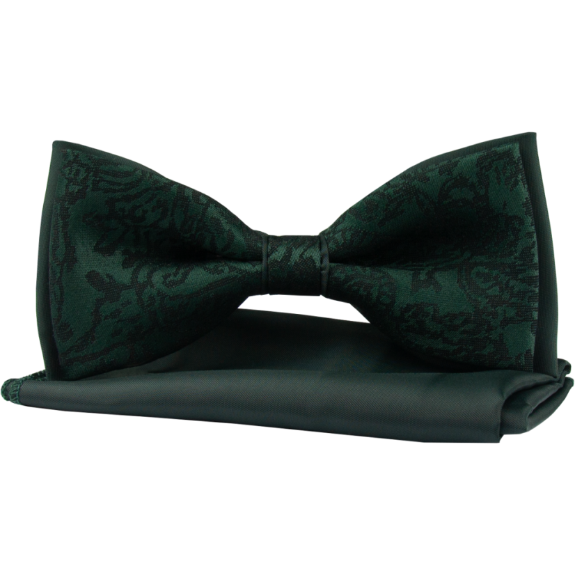 Smaragdově zelený pánský motýlek s černým vzorem