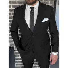 Black Men's Necktie with White Polka Dots
