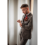 Burgundy Red Elegant Striped Necktie