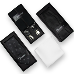 Black Men's Set with Polka Dots