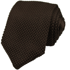 Hnědá pletená pánská kravata