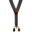 Dark Grey Men's Wide Suspenders with Clips and Loops