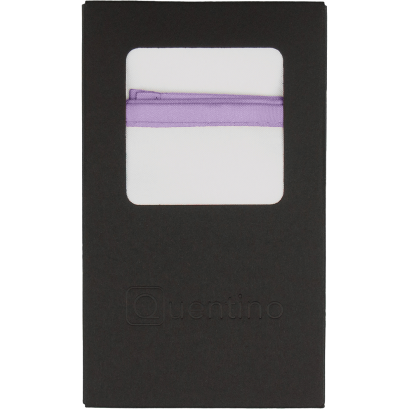 Bílý pánský kapesníček s levandulově fialovým lemem