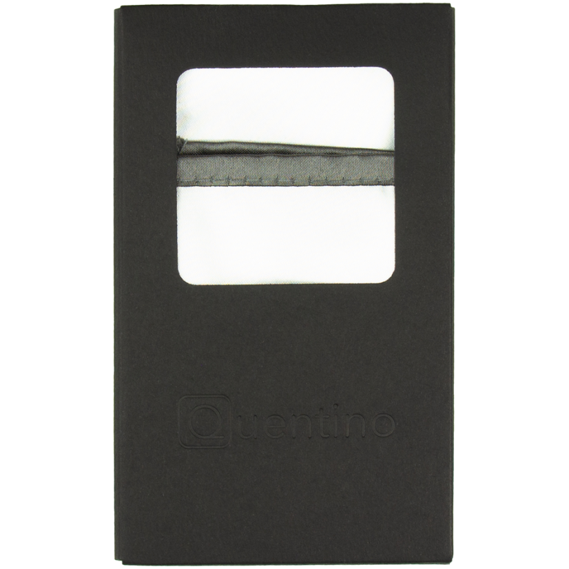 Bílý pánský kapesníček s grafitově šedým lemem