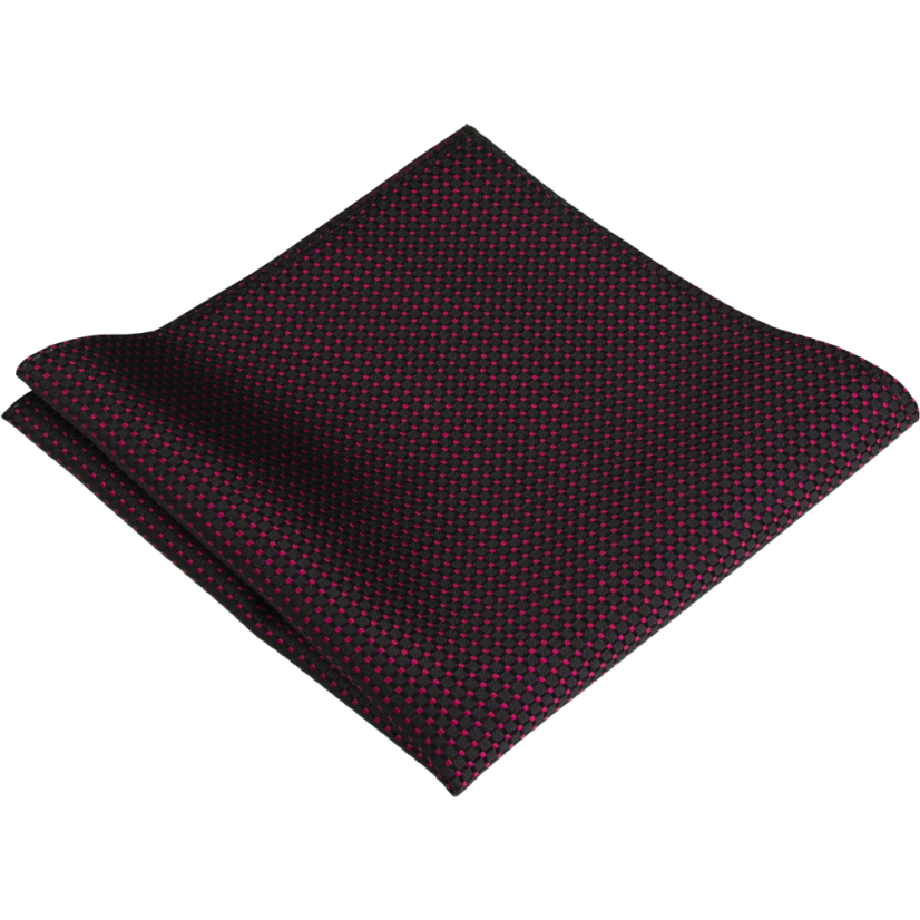Černý pánský kapesníček s růžovými (magenta) puntíky