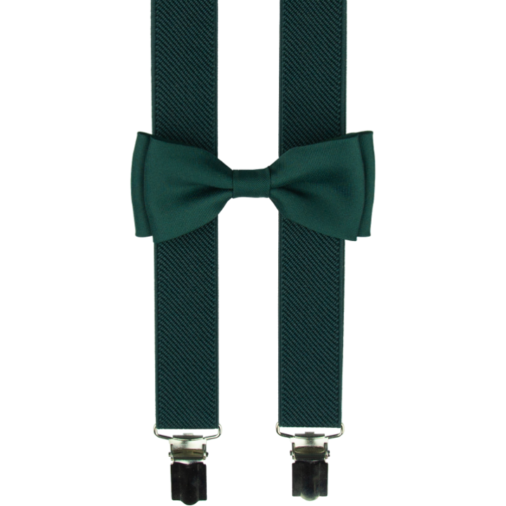 Emerald Green Children's Suspenders with Bow Tie