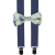 Blue Denim Children's Suspenders with Cotton Floral Bow Tie