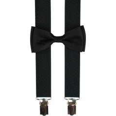 Černé dětské kšandy s motýlkem