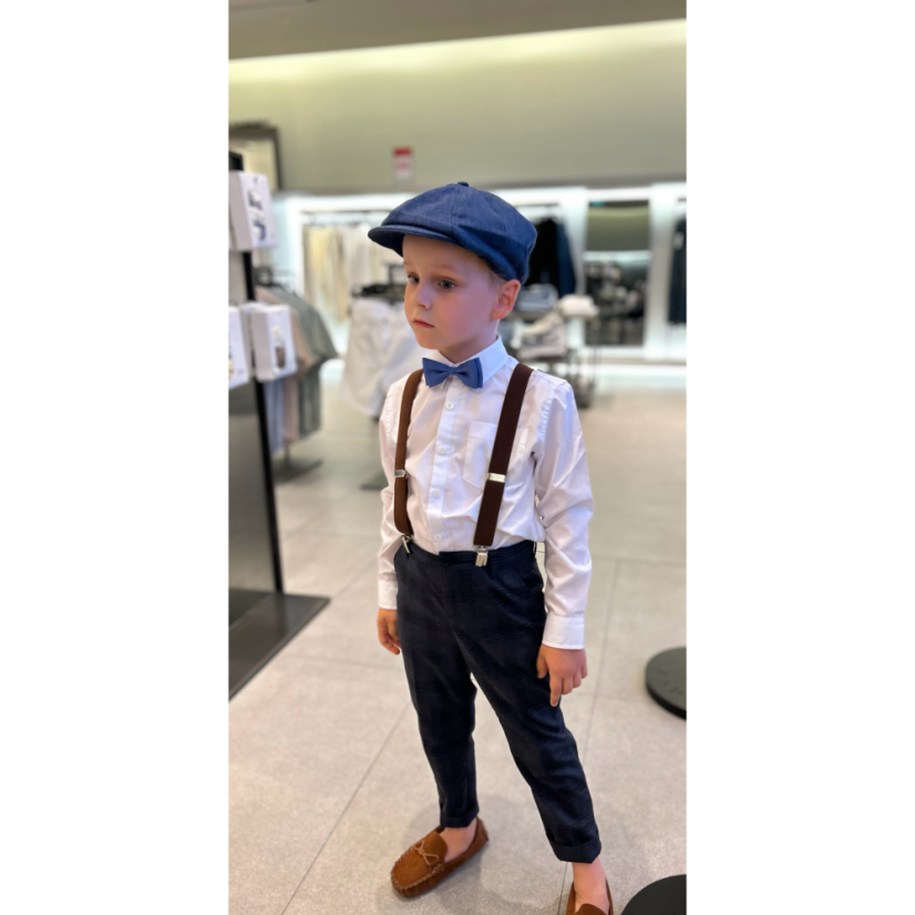 Hnědé dětské kšandy - Délka: 80cm (pro děti do 150cm)