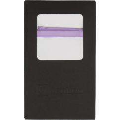 Bílý pánský kapesníček s levandulově fialovým lemem