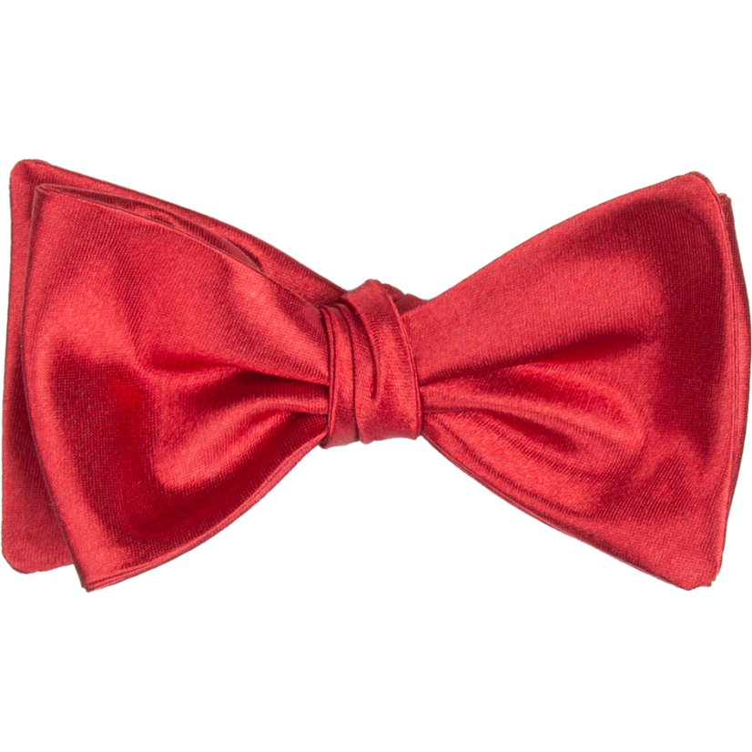 Červený vázací pánský motýlek lesklý