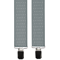 Šedé pánské široké kšandy s puntíky