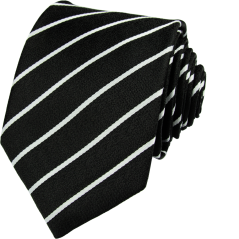 Černá pánská kravata s bílými pruhy