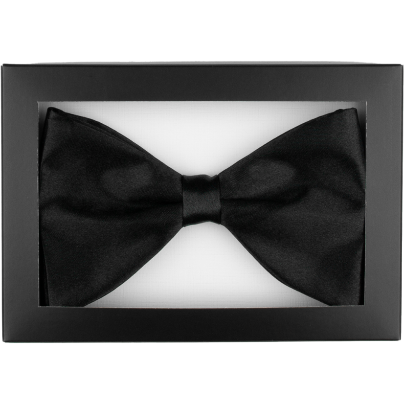 Black Men's Shiny Bow Tie – Elegant Butterfly