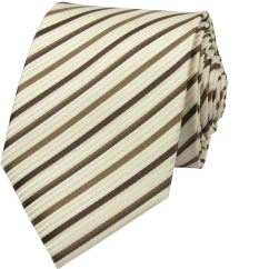 Beige brown men's tie with stripes