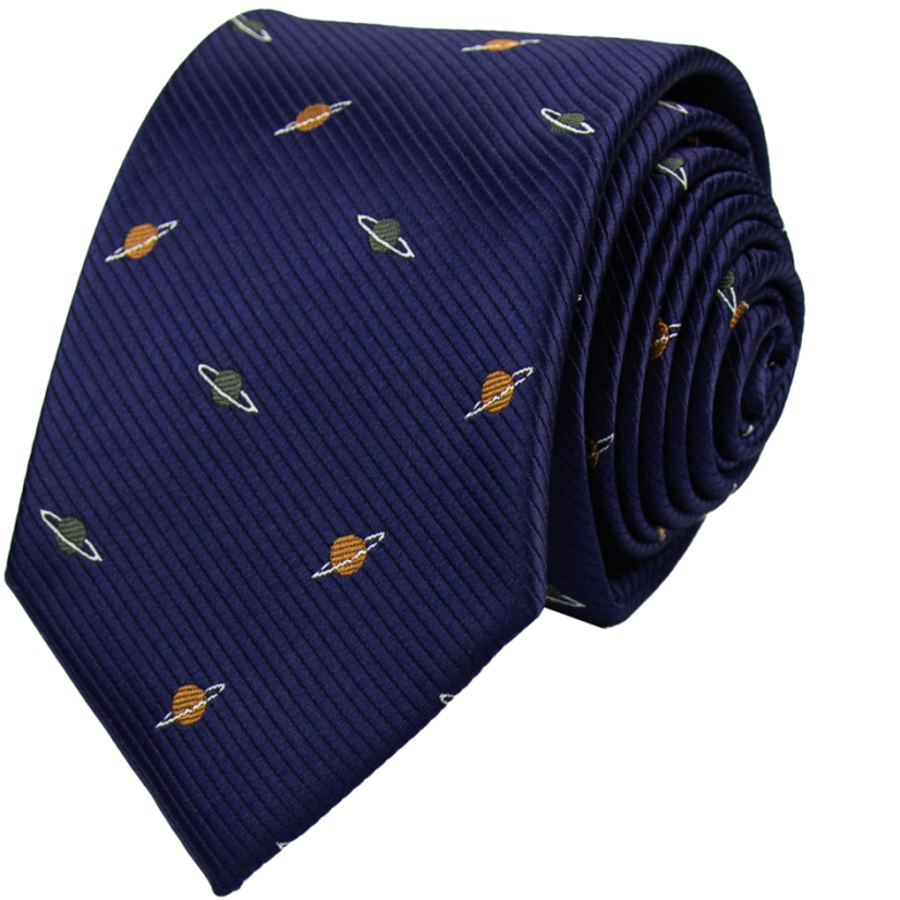 Dark blue men's tie PLANETS