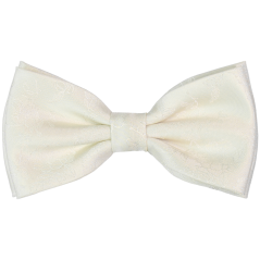 Smetanový pánský motýlek s vyšitými květinkami