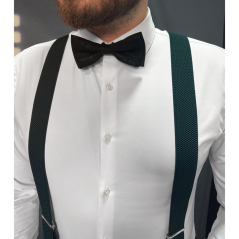 Smaragdově zelený pánský motýlek s jemným vzorem