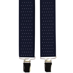 Tmavě modré pánské široké kšandy s puntíky