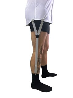 Světle šedé pánské košilové podvazky dlouhé