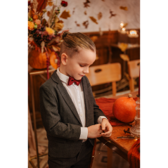 Vínově červený dětský motýlek matný