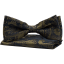 Dark Blue Men's Bow Tie with Paisley Pattern Including Pocket Square