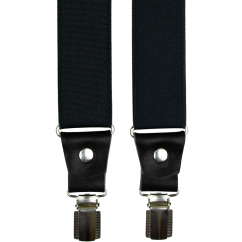 Černé pánské široké kšandy s černou pravou kůží