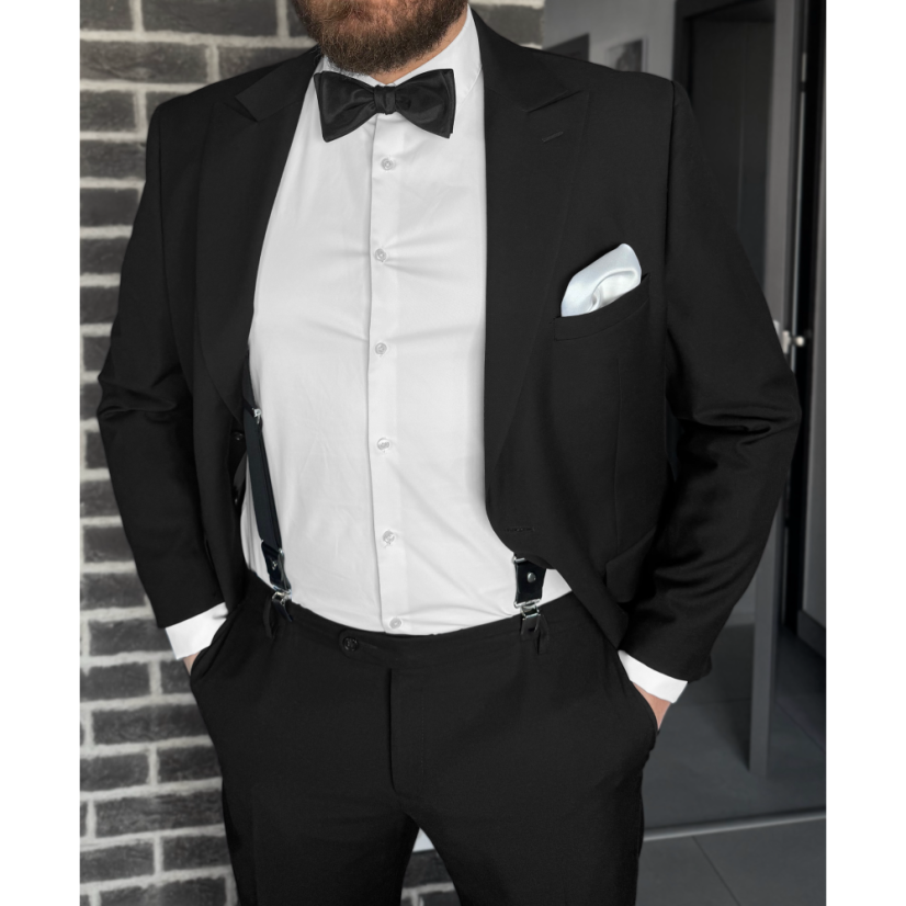 Čierny viazací pánsky motýlik matný