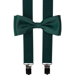 Smaragdově zelené pánské kšandy s motýlkem