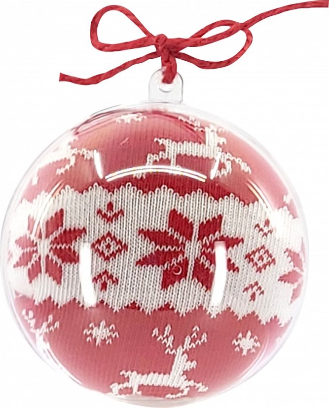 Červené vánoční ponožky se vzorem sobů a vloček