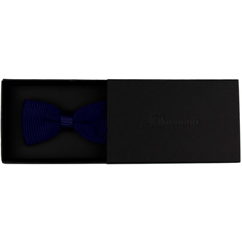 Tmavě modrý dětský pletený motýlek