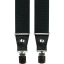 Black structured men's wide suspenders with black genuine leather