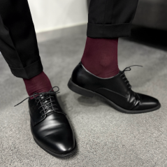 Bordó pánské ponožky s prodlouženou výškou