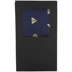 Tmavě modrý pánský kapesníček VČELA