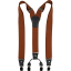 Brick Red Men's Wide Suspenders with Black Genuine Leather