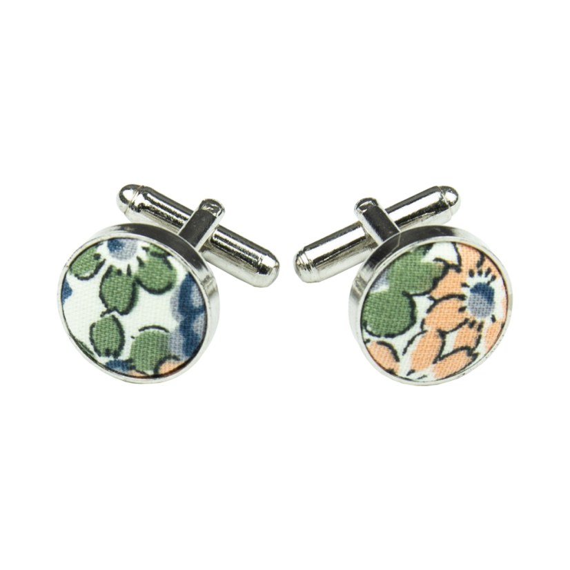 Barevné manžetové knoflíčky s květy