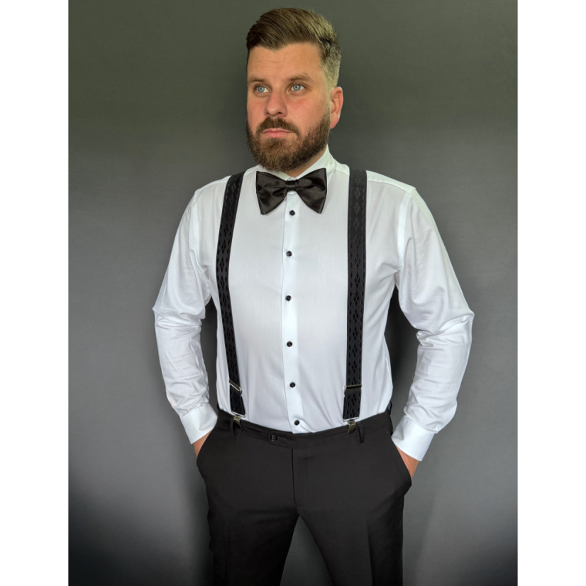 Černý pánský motýlek lesklý – elegantní butterfly