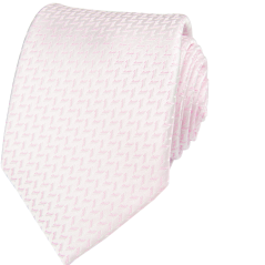 Světle růžová lesklá pánská svatební kravata s kapesníčkem