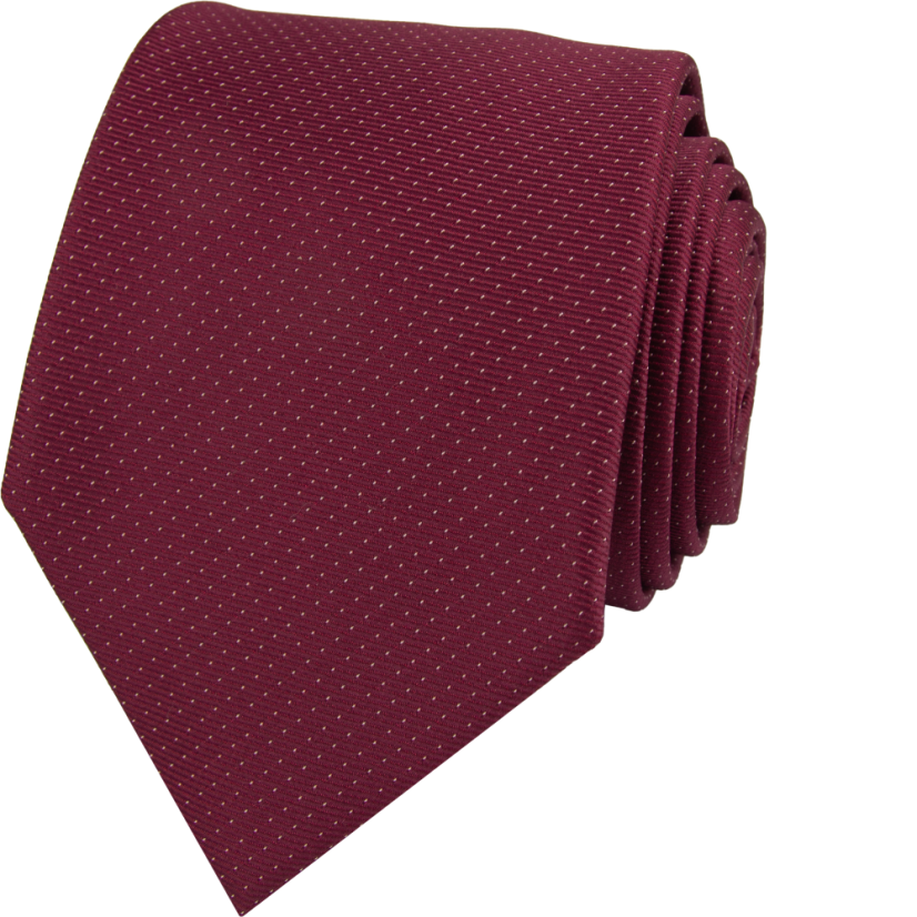 Vínově červená pánská kravata s jemným puntíkovaným vzorem