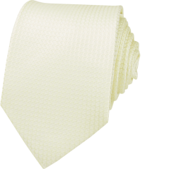 Máslově žlutá (butter yellow) pánská kravata s jemným vzorem a kapesníčkem
